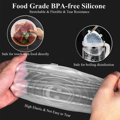 Silicone Stretch Lids Reusable Airtight Food Wrap Covers